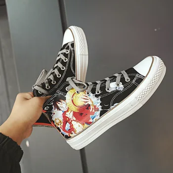 Anime shoes One Piece High-top canvas shoes men 2020 spring and autumn new students Korean breathable men's shoes 
Anime shoes One Piece High-top canvas shoes men 2020 spring and autumn new students Korean breathable men's shoes