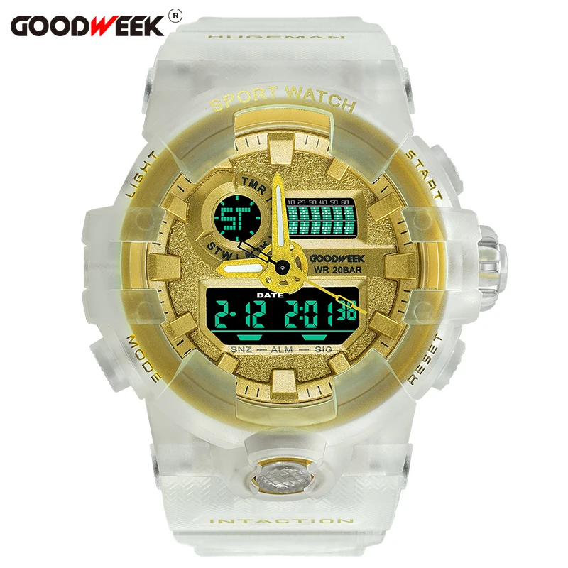 GOODWEEK Outdoor Casual Sport Watches For Men Waterproof Digital Analog Led Quartz Watch Dual Display Watches Reloj Hombre
GOODWEEK Outdoor Casual Sport Watches For Men Waterproof Digital Analog Led Quartz Watch Dual Display Watches Reloj Hombre