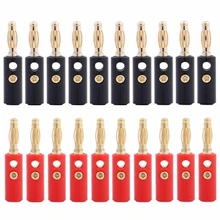 

20Pcs/Lot 4mm Gold Plated Speaker Banana Connector Horn Speakers Banana Plug Compatible With Up To 3mm Diameter Of Speaker Cable