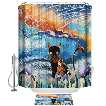 Black Cat Girl Illustration Shower Curtain Set and Anti-slip Floor Mat Outdoor Rugs
Black Cat Girl Illustration Shower Curtain Set and Anti-slip Floor Mat Outdoor Rugs