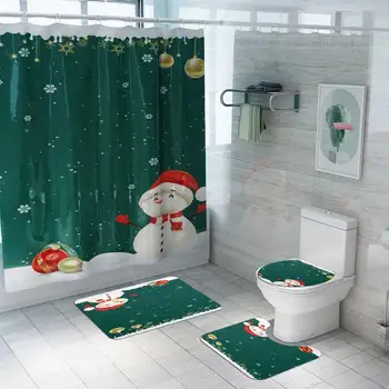 1/3/4PCS Christmas Bath Set Snowman Pattern Shower Curtain Floor Mat Bathroom Toilet Seat Bathroom Set Dropshipping 5
1/3/4PCS Christmas Bath Set Snowman Pattern Shower Curtain Floor Mat Bathroom Toilet Seat Bathroom Set Dropshipping 5