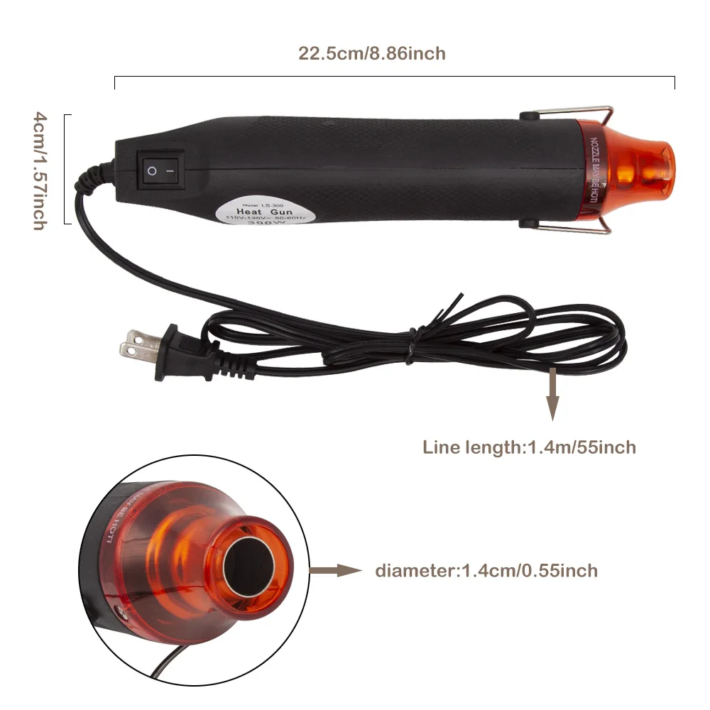 Mini hot air gun embossing hot tools handheld electric hot air shrinking machine
Mini hot air gun embossing hot tools handheld electric hot air shrinking machine