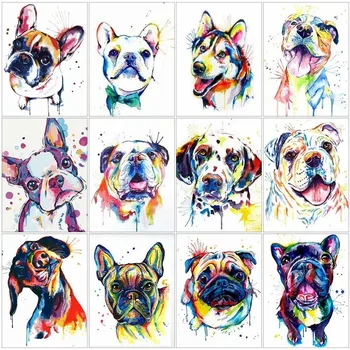 Painting By Numbers color Dog Drawing On Canvas HandPainted Gift Picture By Number animal Kits Home Decoration 
Painting By Numbers color Dog Drawing On Canvas HandPainted Gift Picture By Number animal Kits Home Decoration