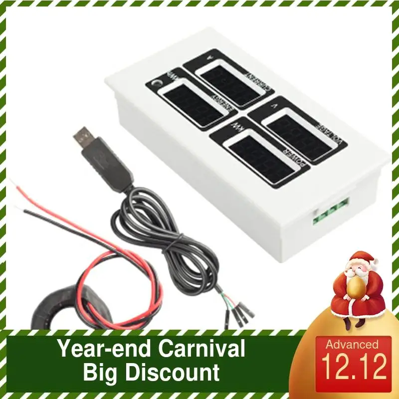 PEACEFAIR PZEM-004 AC LED Voltmeter Ammeter 220V 100A Current Voltage Watt Kwh Electric Ampere Meter With CT Coil USB Cable
PEACEFAIR PZEM-004 AC LED Voltmeter Ammeter 220V 100A Current Voltage Watt Kwh Electric Ampere Meter With CT Coil USB Cable