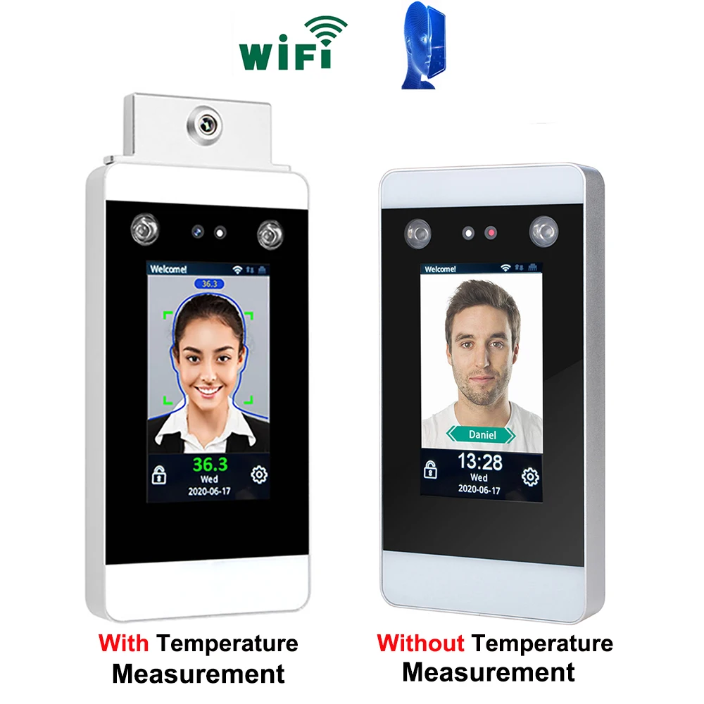 WIFI TCP/IP опциональное измерение температуры тела динамическое распознавание лица
