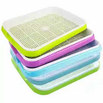 

Plastic Seed Sprouter Tray Two-Tiered Kitchen Bean Sprout Grower for Wheatgrass Sprouter Germination Trays (Random Color) (5PCS)