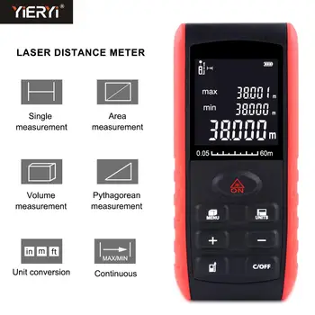 

Yieryi Handheld Digital Laser Distance Meter Laser Rangefinder Ruler Distance Measuring Device 40m 60m 80 100m