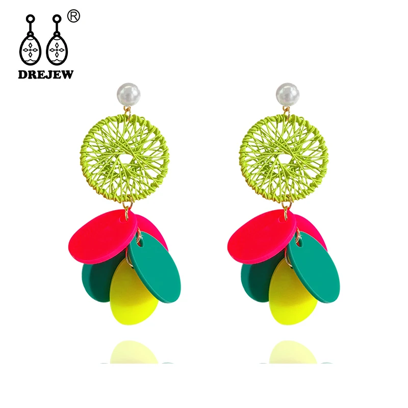 DREJEW Contrast Color Acrylic Sheet Statement Earrings 2019 Pearl Alloy Drop Earrings for Women Wedding Fashion Jewelry HE6541
DREJEW Contrast Color Acrylic Sheet Statement Earrings 2019 Pearl Alloy Drop Earrings for Women Wedding Fashion Jewelry HE6541
