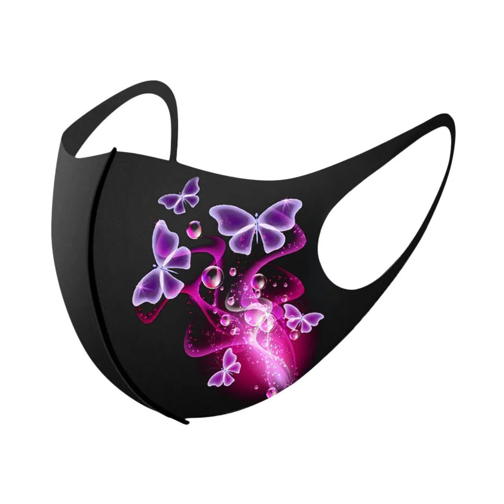 Фото Модные черные Маски для взрослых с принтом Фэнтези бабочки ветрозащитная