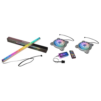 COOLMOON 2PCS Computer RGB Color Light Strip Chassis Light with Controller & COOLMOON 2PCS Computer RGB Light Board
COOLMOON 2PCS Computer RGB Color Light Strip Chassis Light with Controller & COOLMOON 2PCS Computer RGB Light Board