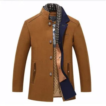 Men's Wool Coat Winter Cashmere Jacket Men Casual Windbreaker Long Slim Fit Trench Coat Thick Woolen With Detachable Scarf Coats
Men's Wool Coat Winter Cashmere Jacket Men Casual Windbreaker Long Slim Fit Trench Coat Thick Woolen With Detachable Scarf Coats