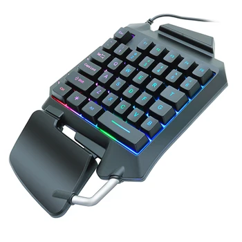 Wired One-Handed RGB Mechanical Gaming Keyboard 35 Keys LED Backlit Left Hand Portable Mini Keypad For Mobile Game LOL/PUBG/CF
Wired One-Handed RGB Mechanical Gaming Keyboard 35 Keys LED Backlit Left Hand Portable Mini Keypad For Mobile Game LOL/PUBG/CF