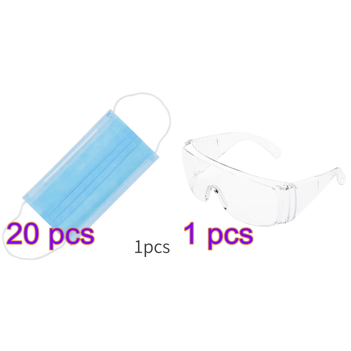 20Pcs Disposable Anti Pollution Nonwovens Masks and 1pcs Anti-Fog Anti Dust Eye Protective Transparent Goggles Safe Mouth Masks
20Pcs Disposable Anti Pollution Nonwovens Masks and 1pcs Anti-Fog Anti Dust Eye Protective Transparent Goggles Safe Mouth Masks