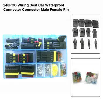 240PCS Wiring Seat Car Waterproof Connector Male Female Pin/ Socket Wiring Spring Terminal Set for Cars Motorcycles Trucks Ships
240PCS Wiring Seat Car Waterproof Connector Male Female Pin/ Socket Wiring Spring Terminal Set for Cars Motorcycles Trucks Ships