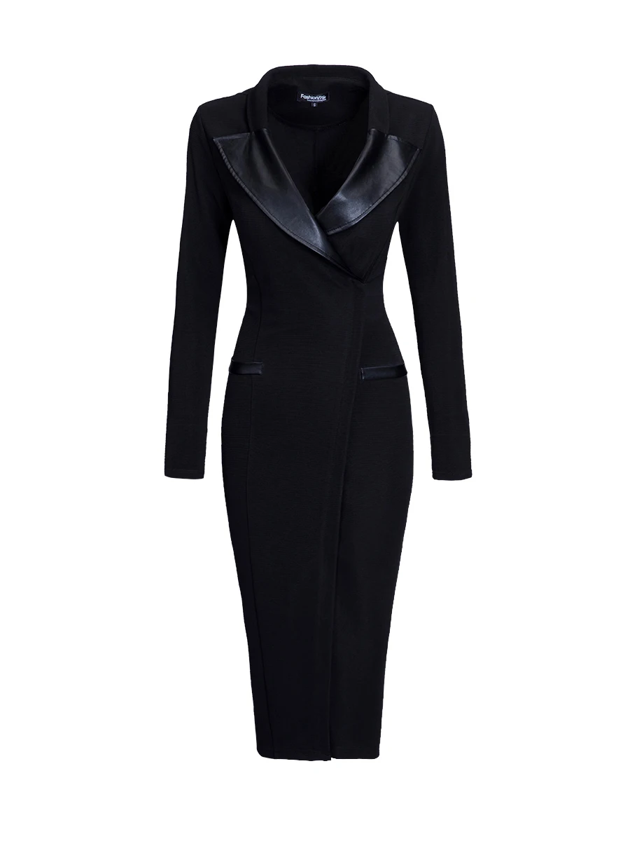 Spring and Autumn New Lapel Zipper Solid Color Modern Skinny Workwear Office White Collar Lady Elegant Temperament Knee Dress
Spring and Autumn New Lapel Zipper Solid Color Modern Skinny Workwear Office White Collar Lady Elegant Temperament Knee Dress