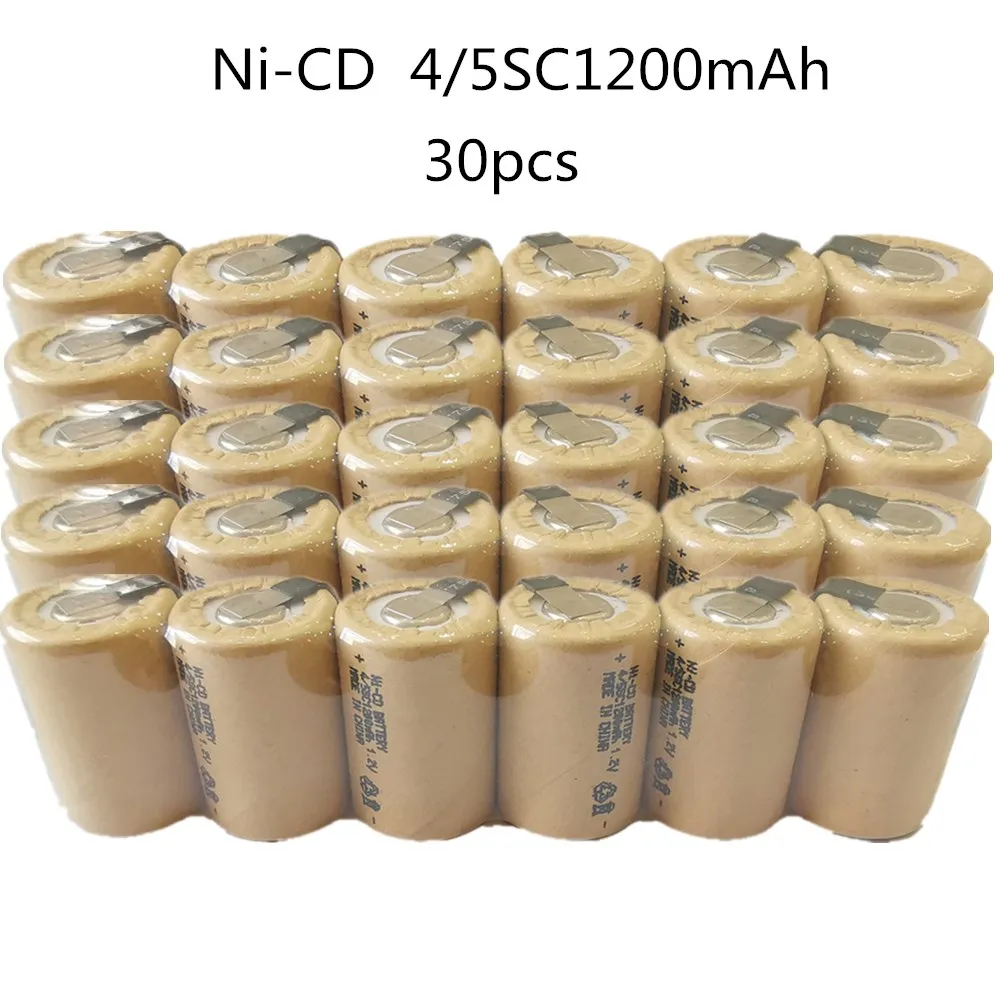 30pcs Ni-CD 4/5SC1200mAh high power battery with welding tabs 10C 1.2V rechargeable batteries for electric tools drill
30pcs Ni-CD 4/5SC1200mAh high power battery with welding tabs 10C 1.2V rechargeable batteries for electric tools drill