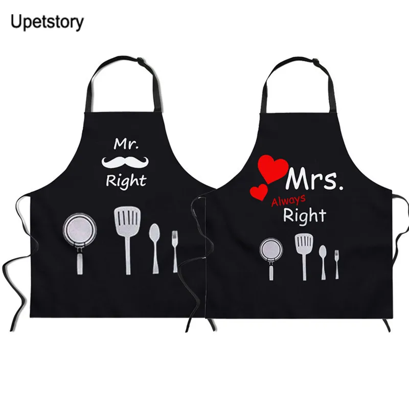 

Upetstory Mr. and Mrs. Couples Kitchen Aprons Lovely Cooking Bib Home Cleaning Sleeveless Aprons Love Dachshund Apron 2pcs/set