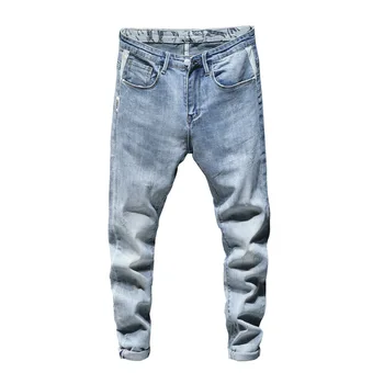 Spring Summer Fashion Jeans Men Full Length Light Blue Solid Color Casual Distressed Pencil Pants Denim Slim Cowboy Male
Spring Summer Fashion Jeans Men Full Length Light Blue Solid Color Casual Distressed Pencil Pants Denim Slim Cowboy Male