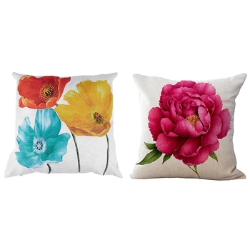 2 Pcs Flax Square Decorative Throw Pillow Case Cushion Cover Enchanting Tricolor py Flowers 45x45cm & Rose
2 Pcs Flax Square Decorative Throw Pillow Case Cushion Cover Enchanting Tricolor py Flowers 45x45cm & Rose