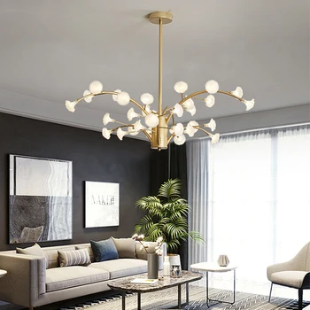 

European-style Luxury Creative G4 Pendant Light Flower Branch Glowworm Home Decor Living Dining Room Bedroom Hanging Lamp