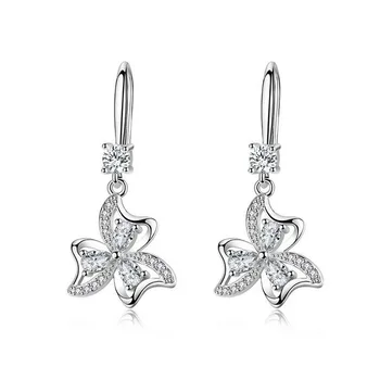 New Fashion 925 Silver Clear Crystal Zircon Bowkn Flower Dangle Earring For Women Personality Wedding Party Earring Gift Jewelry
New Fashion 925 Silver Clear Crystal Zircon Bowkn Flower Dangle Earring For Women Personality Wedding Party Earring Gift Jewelry