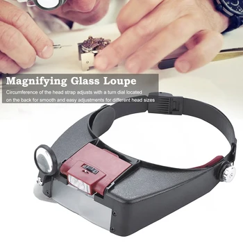 Headband Magnifier With LED Magnifier For Reading Optivisor Magnifying Glass Loupes Jewelry Watch Repair With 2 Led Lights
Headband Magnifier With LED Magnifier For Reading Optivisor Magnifying Glass Loupes Jewelry Watch Repair With 2 Led Lights