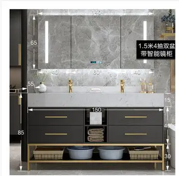 Rock plate integrated Nordic luxury double basin bathroom cabinet combined floor-standing washbasin, washstand and basin toilet
Rock plate integrated Nordic luxury double basin bathroom cabinet combined floor-standing washbasin, washstand and basin toilet