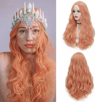 X-TRESS Orange Pink Colored Long Wavy Synthetic Wigs Heat Resistant Fiber Machine Made Hairstyle Middle Part Cosplay Party Wigs
X-TRESS Orange Pink Colored Long Wavy Synthetic Wigs Heat Resistant Fiber Machine Made Hairstyle Middle Part Cosplay Party Wigs