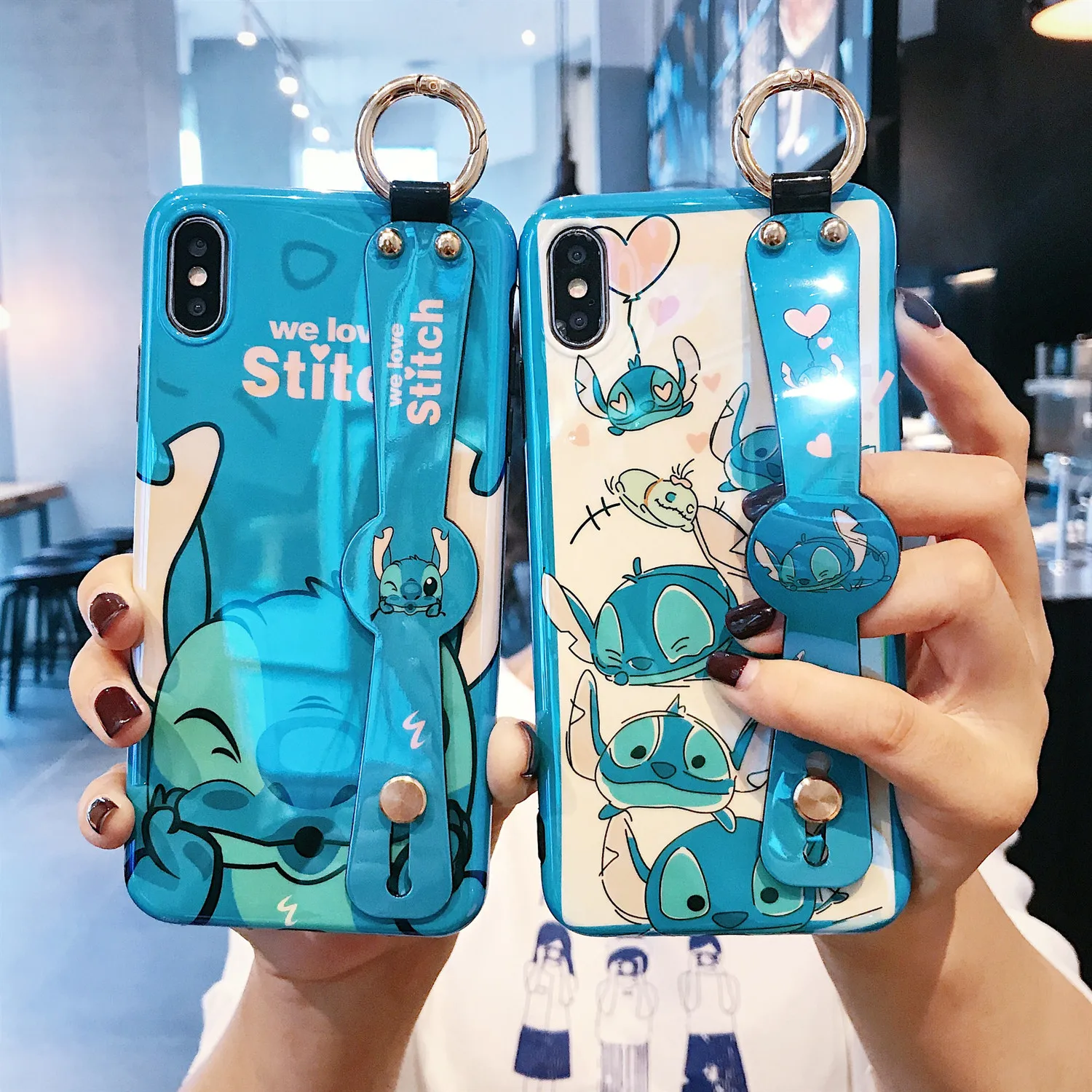 Cute Cartoon Stitch Phone Case For IPhone 11 Pro XS Max X 7 8 6S Plus Luxury Wrist Strap Soft Silicone Anti Falling Back Cover
Cute Cartoon Stitch Phone Case For IPhone 11 Pro XS Max X 7 8 6S Plus Luxury Wrist Strap Soft Silicone Anti Falling Back Cover