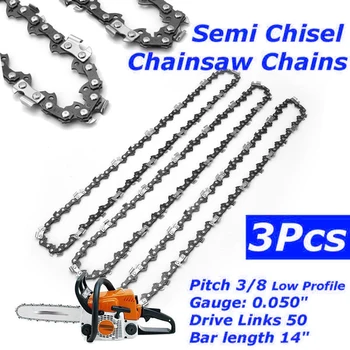 3pcs Semi Chisel Chains 3/8inches 0.050inches 50DL 14inches Bar For Stihl Chainsaw MS170 MS171 Saw Chain Chainsaw Parts
3pcs Semi Chisel Chains 3/8inches 0.050inches 50DL 14inches Bar For Stihl Chainsaw MS170 MS171 Saw Chain Chainsaw Parts