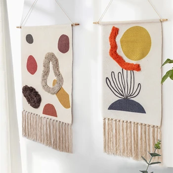 Hand Woven Tufted Tapestry Macrame Tassel Bohemian Wall Hanging Tapestries Boho Wedding Apartment Dorm Room Wall Decor
Hand Woven Tufted Tapestry Macrame Tassel Bohemian Wall Hanging Tapestries Boho Wedding Apartment Dorm Room Wall Decor