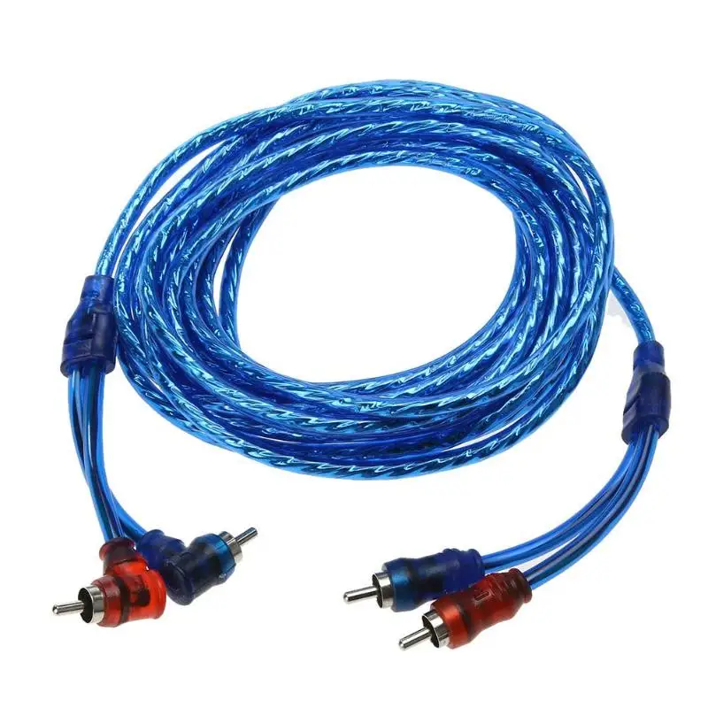 Автомобильный усилитель аудиосистемы 5 м 2 RCA на разъема плетеный кабель из чистой