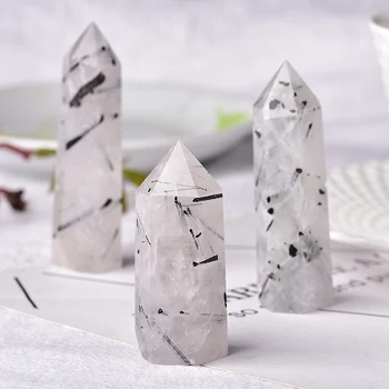 Natural Crystal Black Tourmaline Quartz Point Healing Stone Hexagonal Prisms 50-80mm Obelisk Wand Treatment Stone DIY Gift 1PC
Natural Crystal Black Tourmaline Quartz Point Healing Stone Hexagonal Prisms 50-80mm Obelisk Wand Treatment Stone DIY Gift 1PC