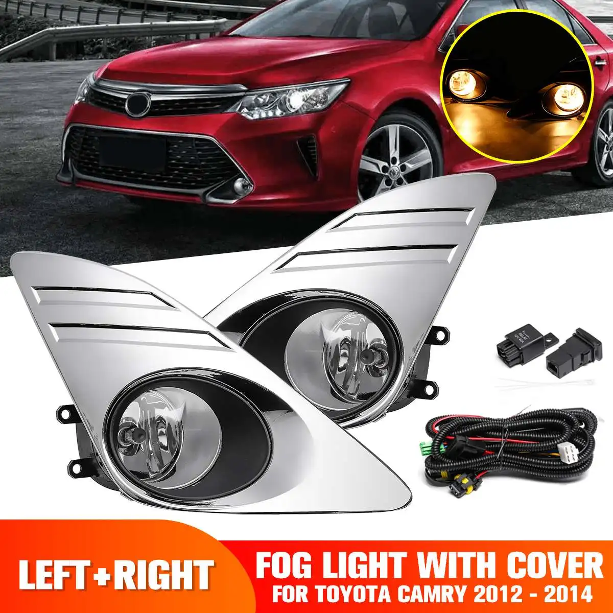 Car Front Bumper Fog Light With Cover For Toyota Camry 2012 2013 2014 Chromed Car Styling DRL Fog Lamp Decoration Accessories
Car Front Bumper Fog Light With Cover For Toyota Camry 2012 2013 2014 Chromed Car Styling DRL Fog Lamp Decoration Accessories
