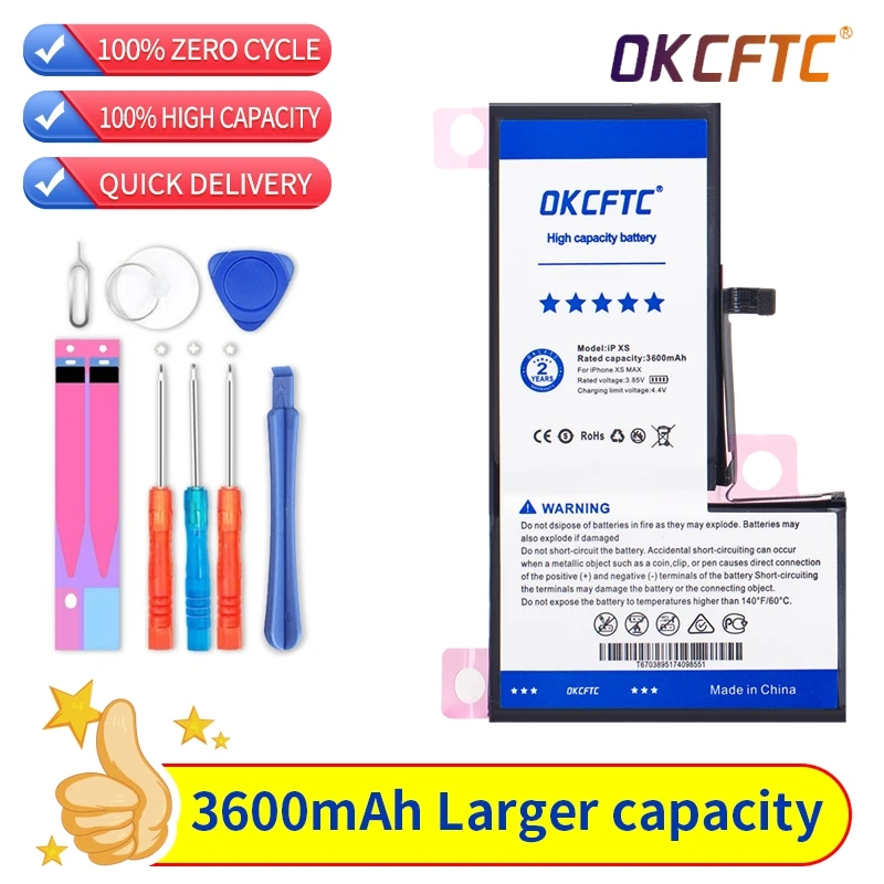 OKCFTC 3600mAh Real Capacity Replacement Battery For Apple IPhone XS Batterie Lithium Phone iPhone Xs | Мобильные телефоны и