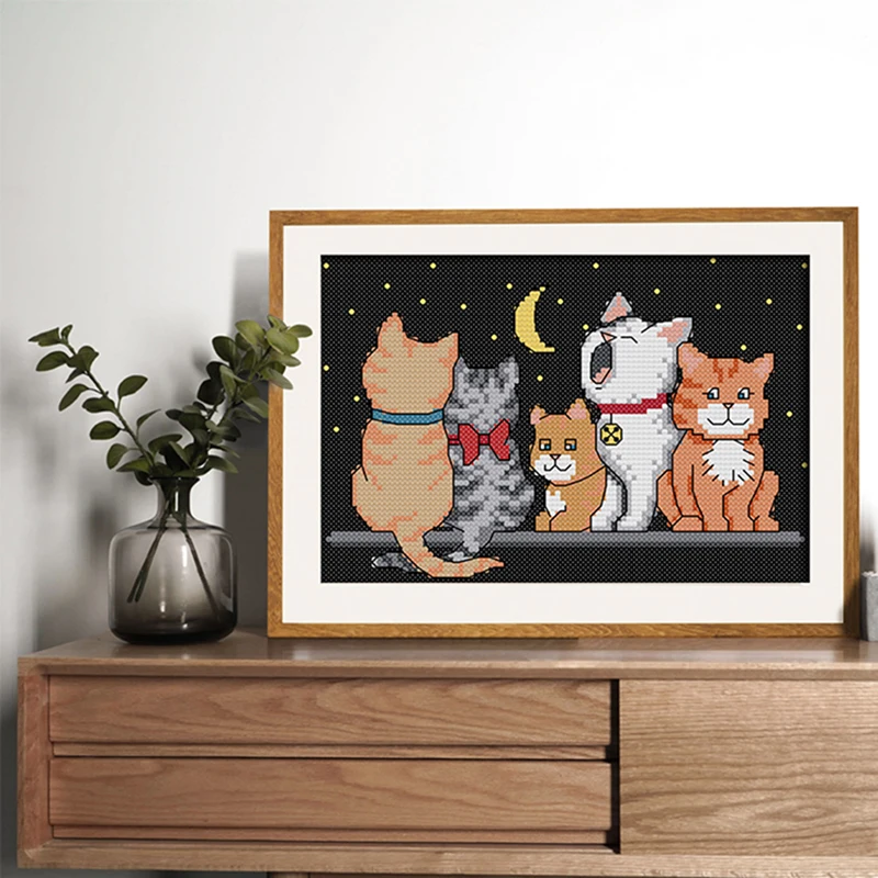 Joy Sunday Cross Stitch Kits DIY Five cute kittens pattern Printed Chinese embroidery needlework for puting on the table or room
Joy Sunday Cross Stitch Kits DIY Five cute kittens pattern Printed Chinese embroidery needlework for puting on the table or room