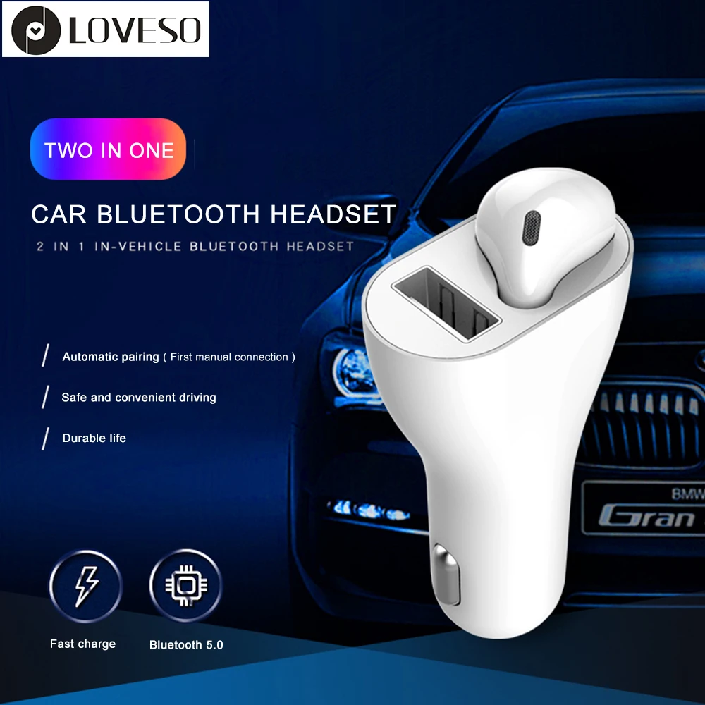LOVESO 2 IN 1 Vehicle Bluetooth Headset Mini Wireless 5.0 Sport Hands Free Earphone USB+Car Charger Headphone For iphone Xiaomi
LOVESO 2 IN 1 Vehicle Bluetooth Headset Mini Wireless 5.0 Sport Hands Free Earphone USB+Car Charger Headphone For iphone Xiaomi