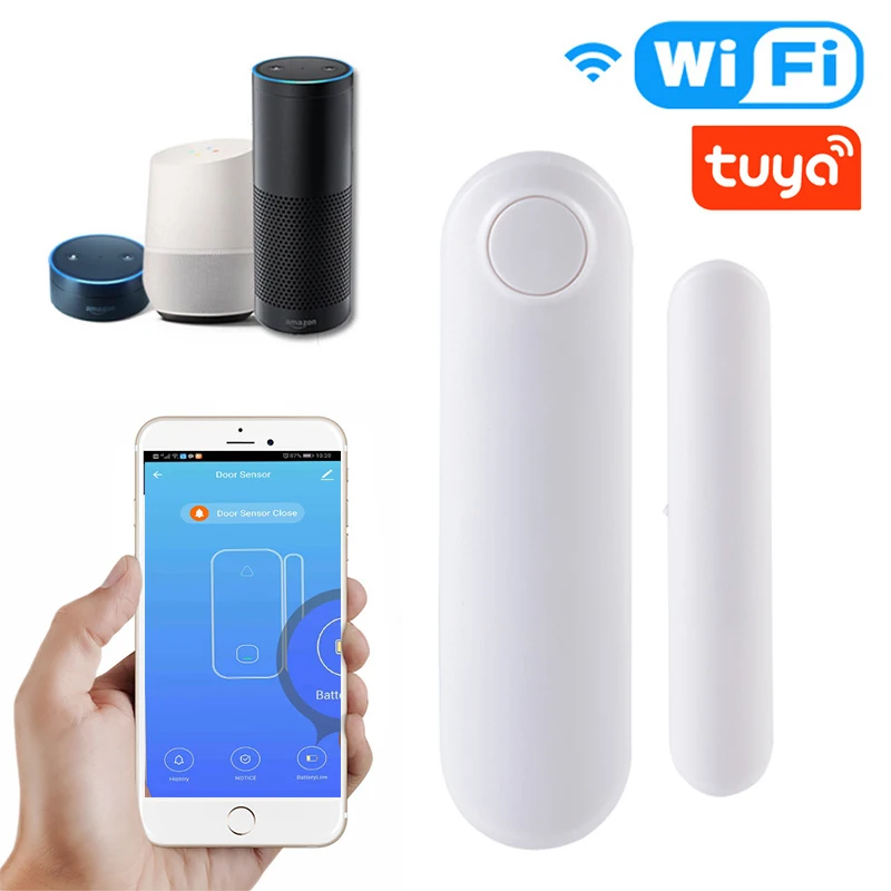 Alarm Work With Alexa Google Home WiFi Smart Door Window Sensor Controlled By Tuya/smart Life APP Notification Alerts Smart Home
Alarm Work With Alexa Google Home WiFi Smart Door Window Sensor Controlled By Tuya/smart Life APP Notification Alerts Smart Home