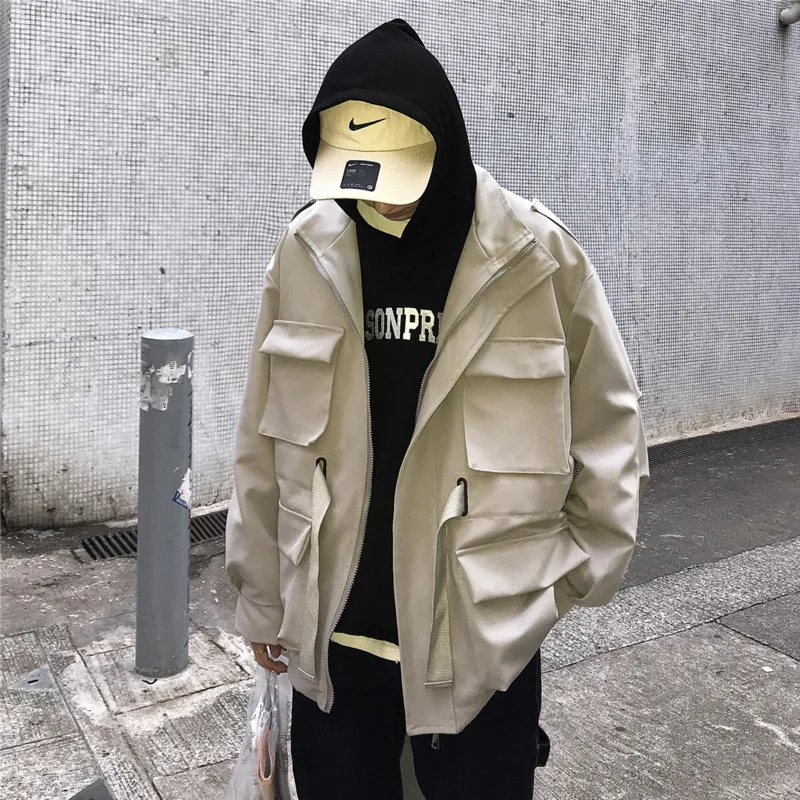 2019 Winter New Korean Version Of The Loose Fashion Couple Three-dimensional Pocket Tooling Collar Ribbon Jacket
2019 Winter New Korean Version Of The Loose Fashion Couple Three-dimensional Pocket Tooling Collar Ribbon Jacket