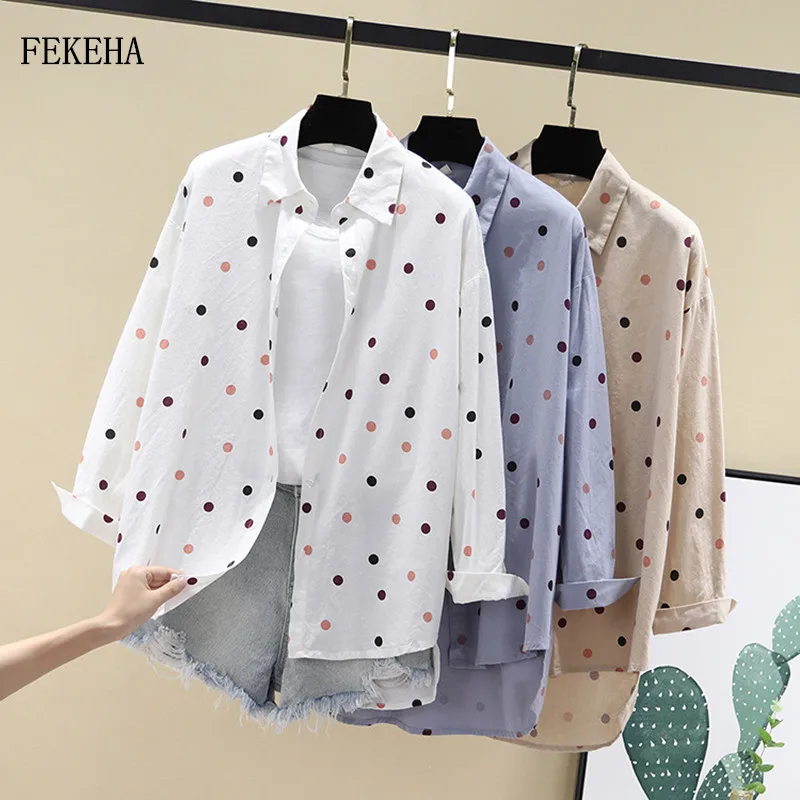 Harajuku Polka Dot Women Shirts Ladies White Blouses Cotton Long Sleeve Loose Tops Boyfreind Lazy Style Plus Size
Harajuku Polka Dot Women Shirts Ladies White Blouses Cotton Long Sleeve Loose Tops Boyfreind Lazy Style Plus Size