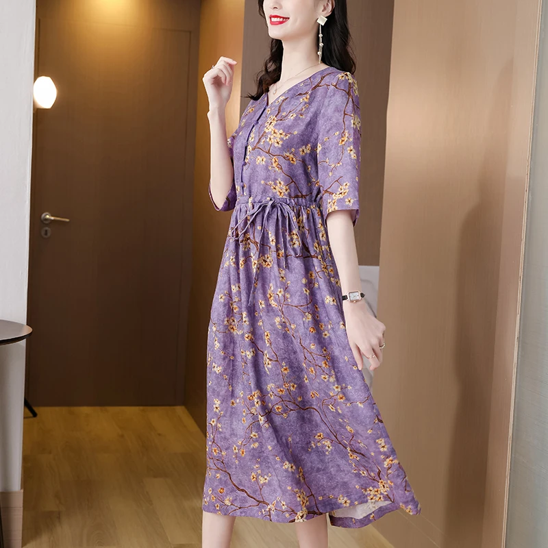 Women Long Purple Linen Dress Summer 2022 Chinese Retro Elegant Casual Party Night Beach Vacation Runway Vestidos Korean New
Women Long Purple Linen Dress Summer 2022 Chinese Retro Elegant Casual Party Night Beach Vacation Runway Vestidos Korean New