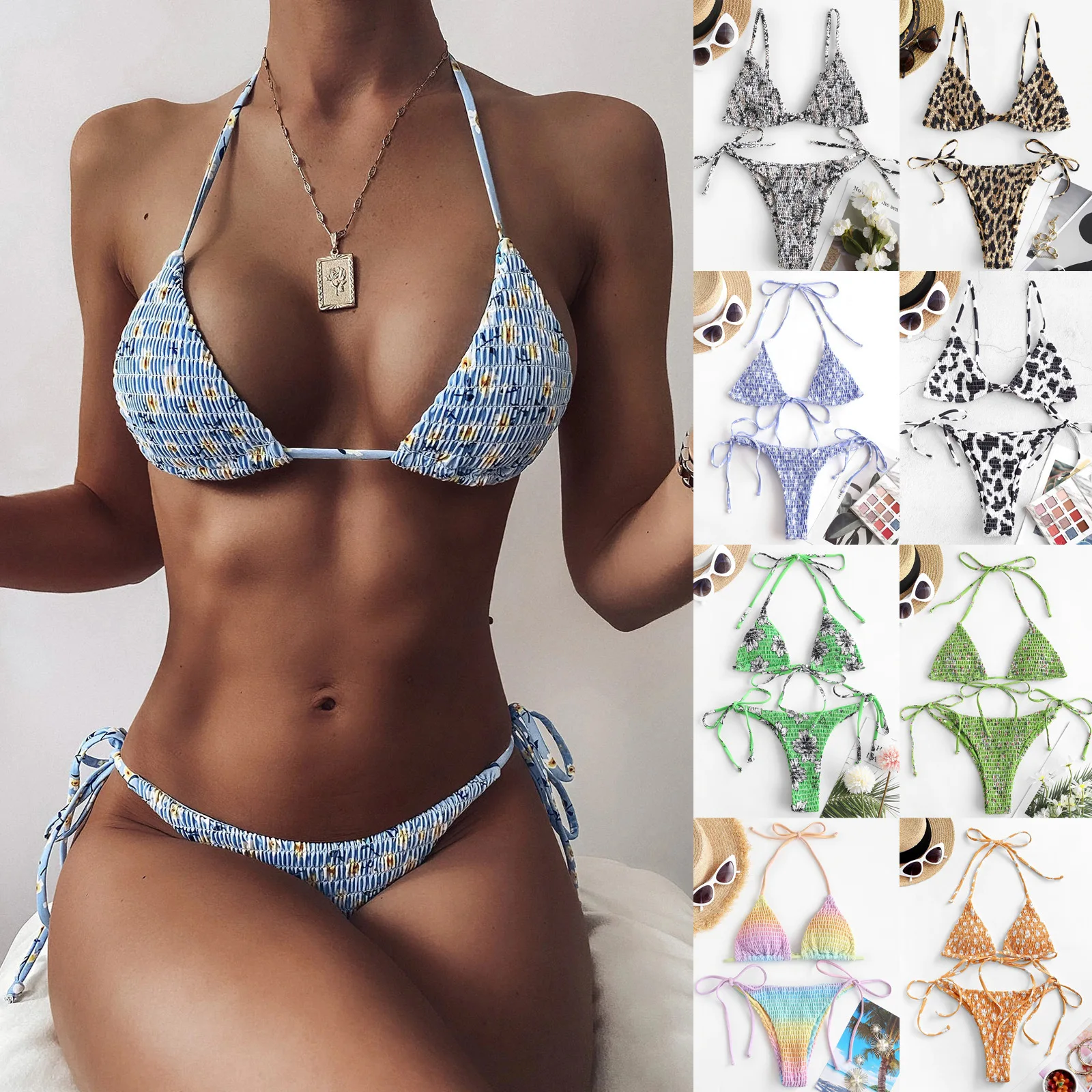 Women Brazilian Swimwear Halter Leopard Drawstring Swimsuit 2021 Summer Two Piece Bikini Set Bathing Suits Low Waist Beachwear
Women Brazilian Swimwear Halter Leopard Drawstring Swimsuit 2021 Summer Two Piece Bikini Set Bathing Suits Low Waist Beachwear