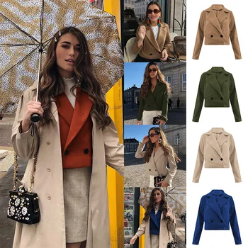 Sale Autumn Short Jacket With Pockets Solid Colour Button Coat Outwear Women Elegant Turn Down Collar Jackets Ladies veste femme
Sale Autumn Short Jacket With Pockets Solid Colour Button Coat Outwear Women Elegant Turn Down Collar Jackets Ladies veste femme