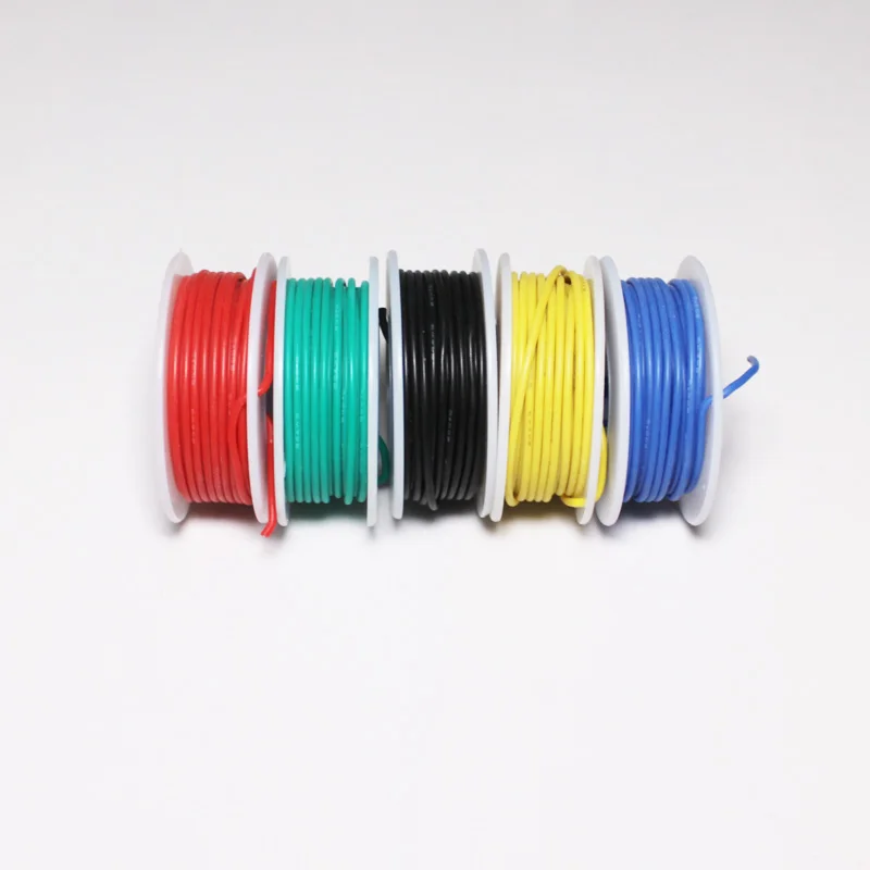 30/28/26/24/22/20/18AWG (набор многожильных проводов 5 цветов) силиконовый провод резиновый