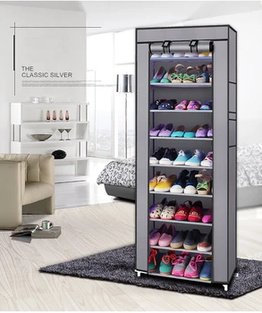 10 Layers Stainless Steel Shoe Rack home Organizer for Shoe Shelf cabinet Dust-proof iron shelves for shoes storage rack shelf 
10 Layers Stainless Steel Shoe Rack home Organizer for Shoe Shelf cabinet Dust-proof iron shelves for shoes storage rack shelf
