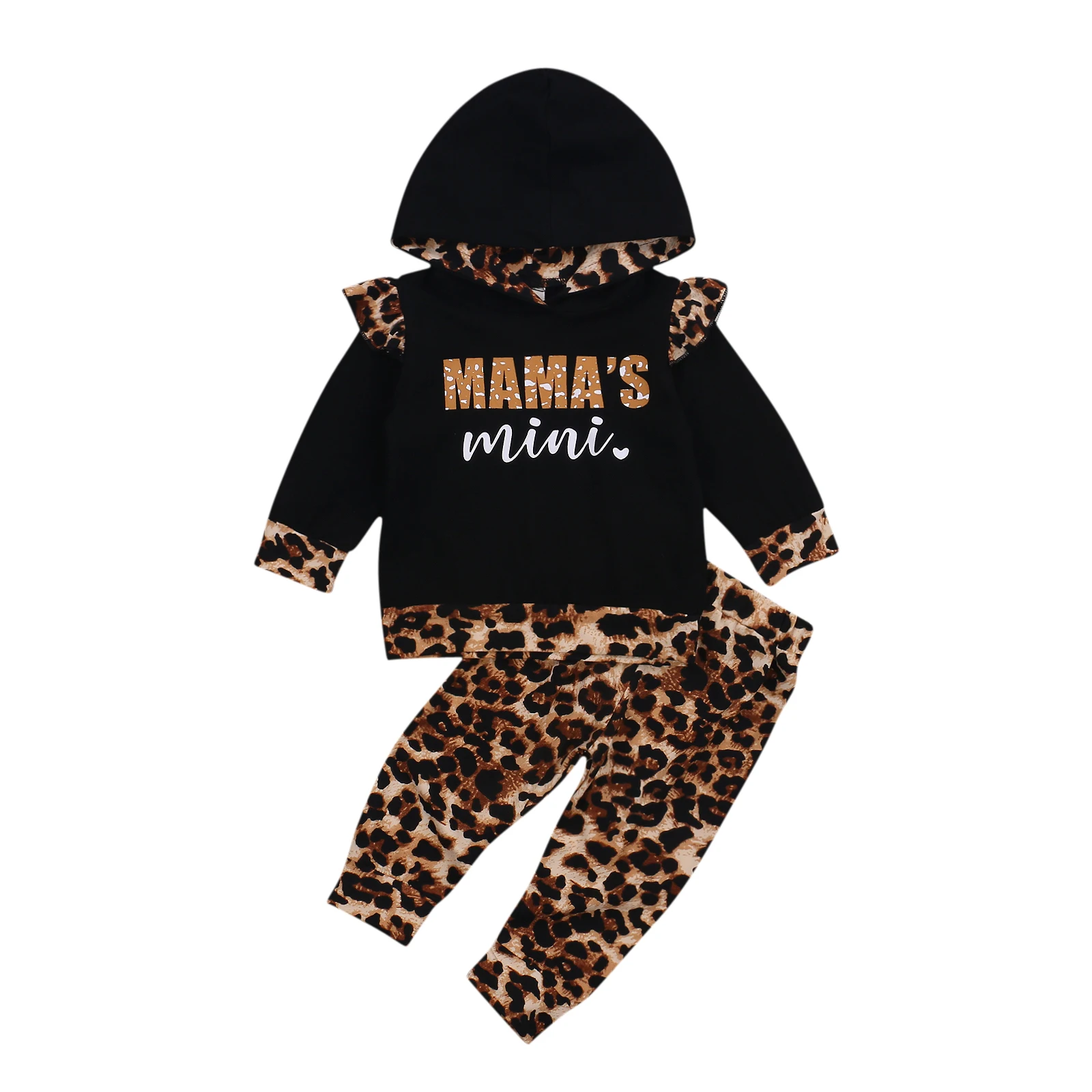 2020 New Fall Autumn 0-24M Toddler Baby Girl 2Pcs Set MAMA'S MINI Ruffled Letter Print Long Sleeve Hoodie+Leopard Print Pants
2020 New Fall Autumn 0-24M Toddler Baby Girl 2Pcs Set MAMA'S MINI Ruffled Letter Print Long Sleeve Hoodie+Leopard Print Pants