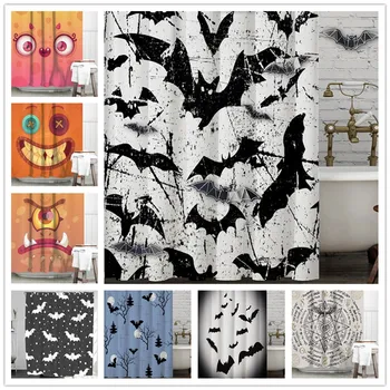 Halloween Goblin Home Decor Curtain For Living Room Bedroom Black And White Bats Shower Curtains Fabric Bathroom Curtain Popular 
Halloween Goblin Home Decor Curtain For Living Room Bedroom Black And White Bats Shower Curtains Fabric Bathroom Curtain Popular
