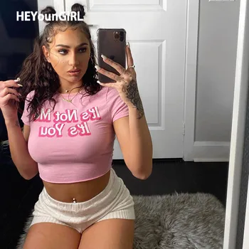 HEYounGIRL Letter Printed Casual Cotton Tshirts Women Fashion Short Sleeve Crop T Shirt Ladies Basic Cute Pink Tees Streetwear 
HEYounGIRL Letter Printed Casual Cotton Tshirts Women Fashion Short Sleeve Crop T Shirt Ladies Basic Cute Pink Tees Streetwear