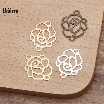 BoYuTe (100 Pieces/Lot) 14*17MM Metal Brass Filigree Rose Flower Connector Charms Diy Hand Made Jewelry Accessories Wholesale 
BoYuTe (100 Pieces/Lot) 14*17MM Metal Brass Filigree Rose Flower Connector Charms Diy Hand Made Jewelry Accessories Wholesale