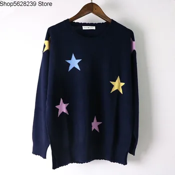 Women's Wear 100% Pure Cashmere Sweater Multicolored Contrast Color Stars Pro Skin Soft Waxy Round Neck Long Sleeve Cashmere
Women's Wear 100% Pure Cashmere Sweater Multicolored Contrast Color Stars Pro Skin Soft Waxy Round Neck Long Sleeve Cashmere
